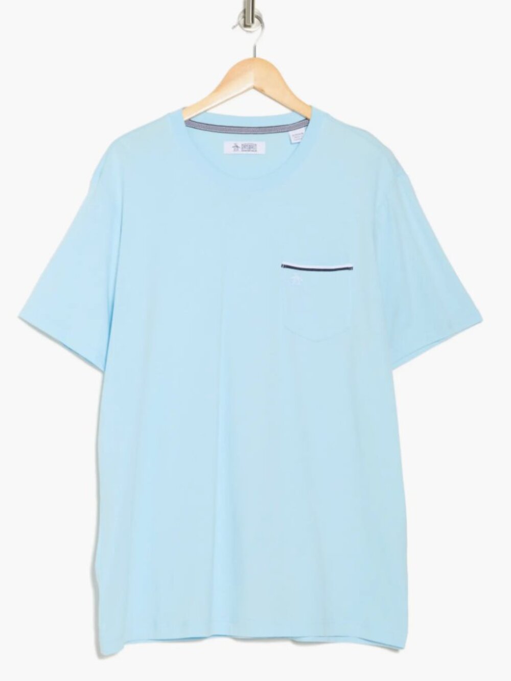 Original Penguin Earl Tipped Pocket T-Shirt Large NWT Crystal Blue